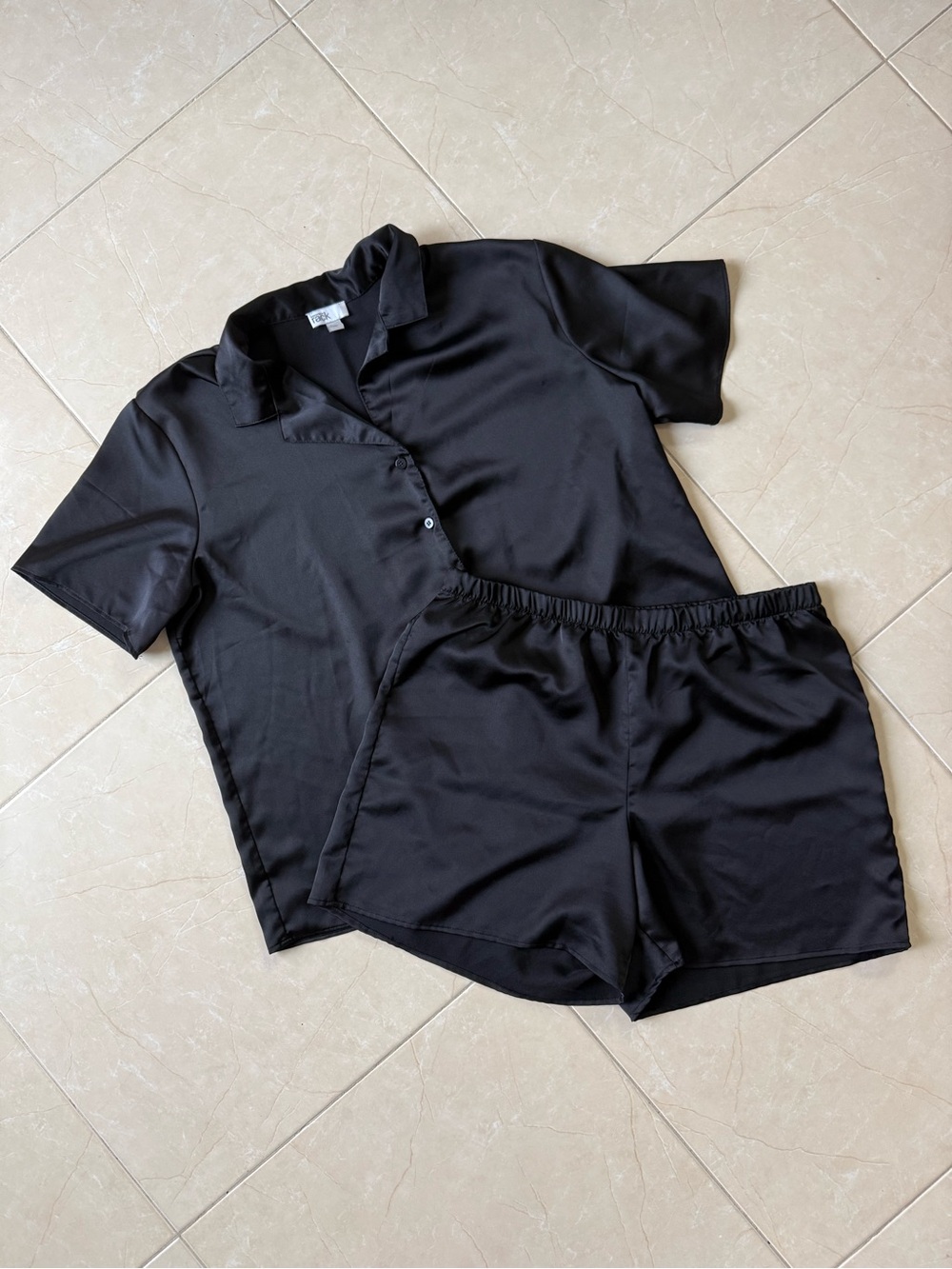 Nordstrom Rack Black Satin PJ Set